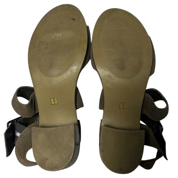 Steve Madden Roseanna Taupe Brown Suede Block Heel Sandals Size 8 - Picture 8 of 8